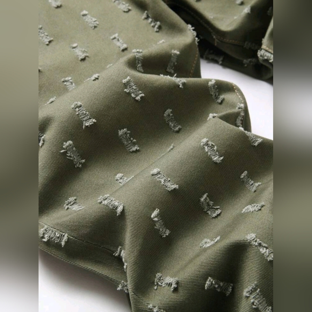 Stylish Olive Green Patterned Pants - image 7